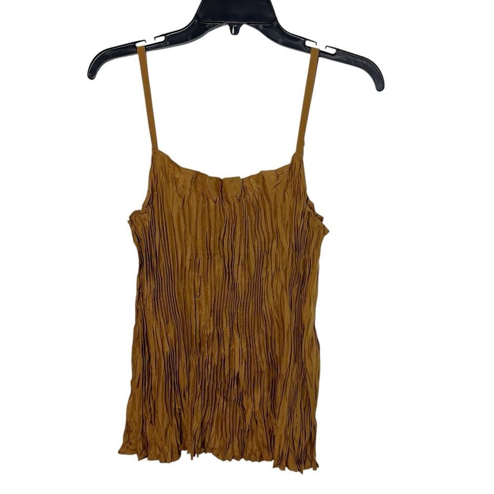 Eileen Fisher The System Crinkle Crushed Silk Cami Bronze NWT Size Large - Picture 5 of 8